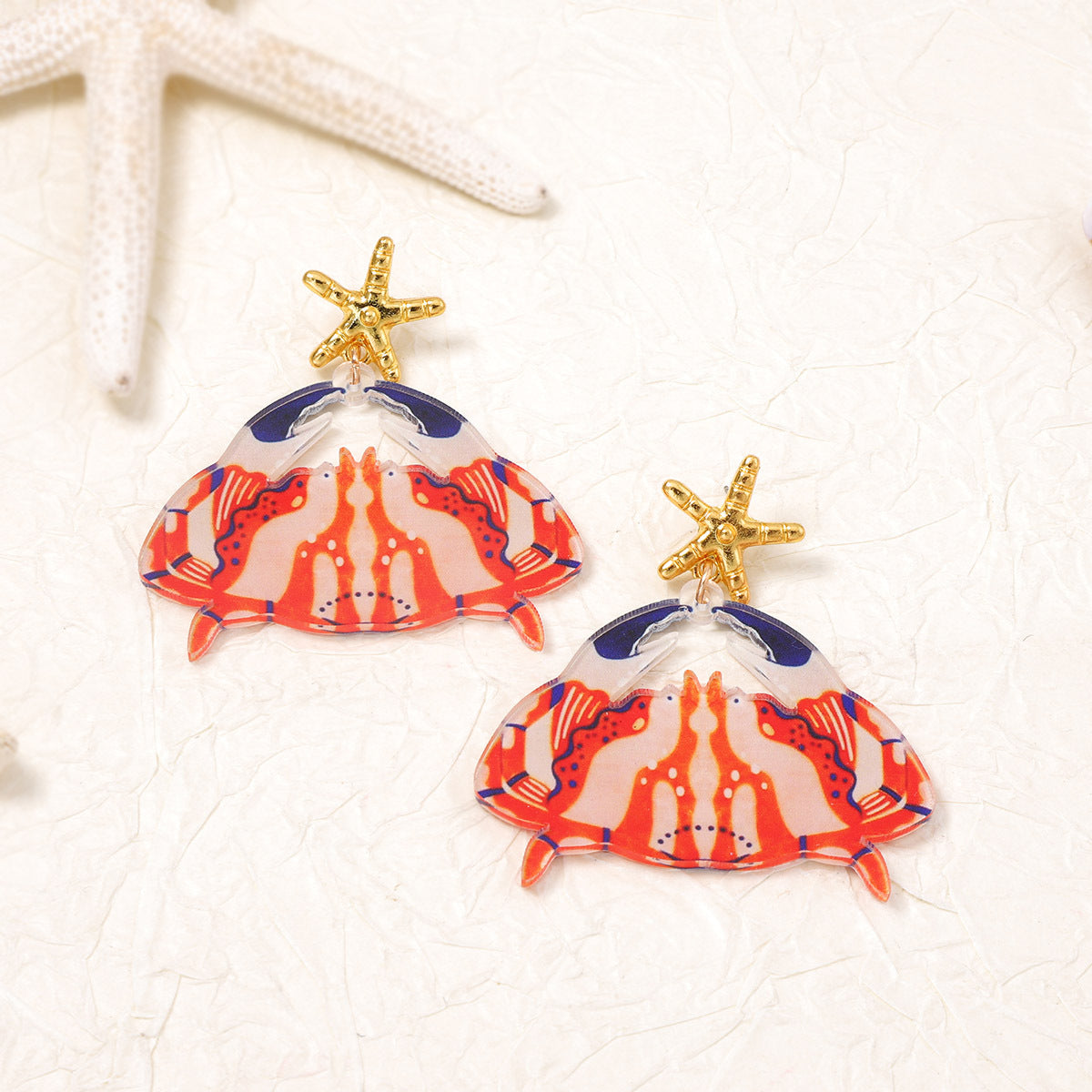Chic Vacation-Inspired Acrylic Ocean Animal Dangle Earrings - Unique, Minimalist Design for Versatile Everyday Wear