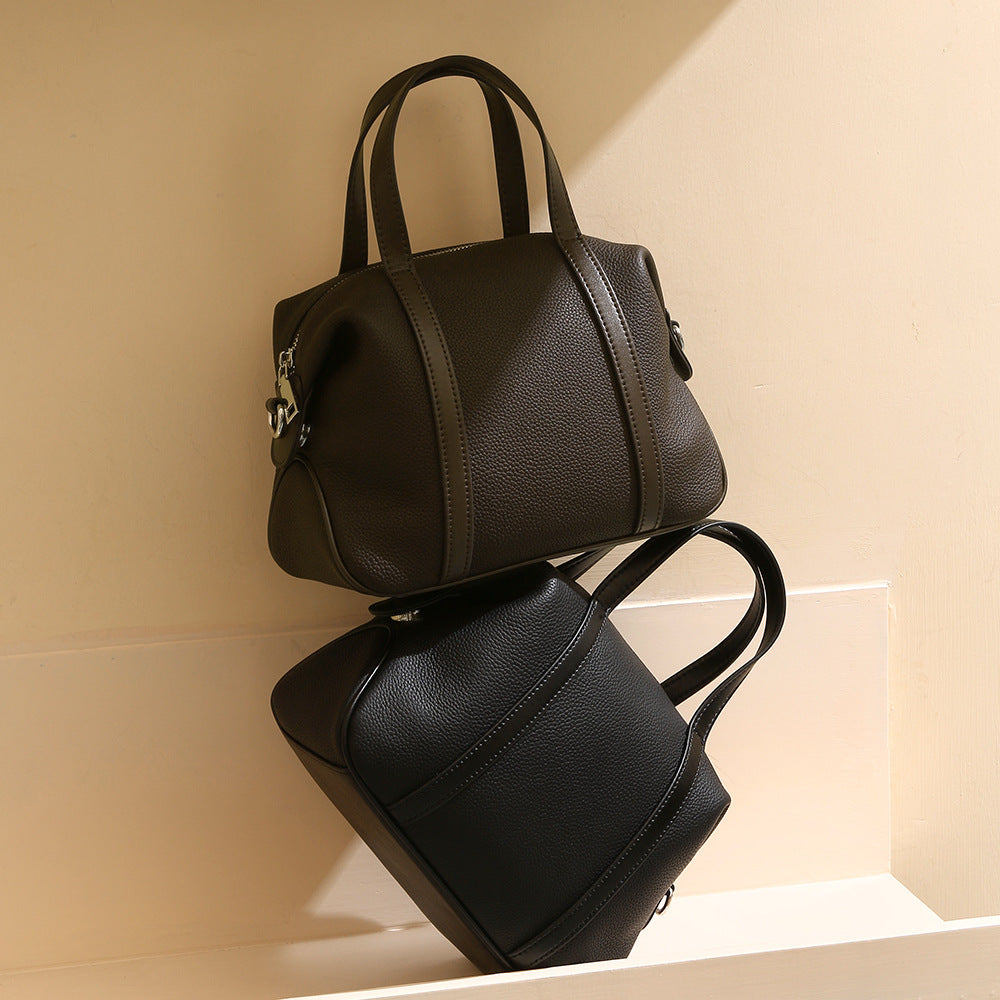 Women's Crossbody Bag Versatile Genuine Leather Tote with Large Capacity for Commuting Business and Everyday Use