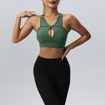 Women's Yoga Tank Top with Unique Hollow Back Design for Pilates and Fitness Activities Breathable Gym Sports Bra