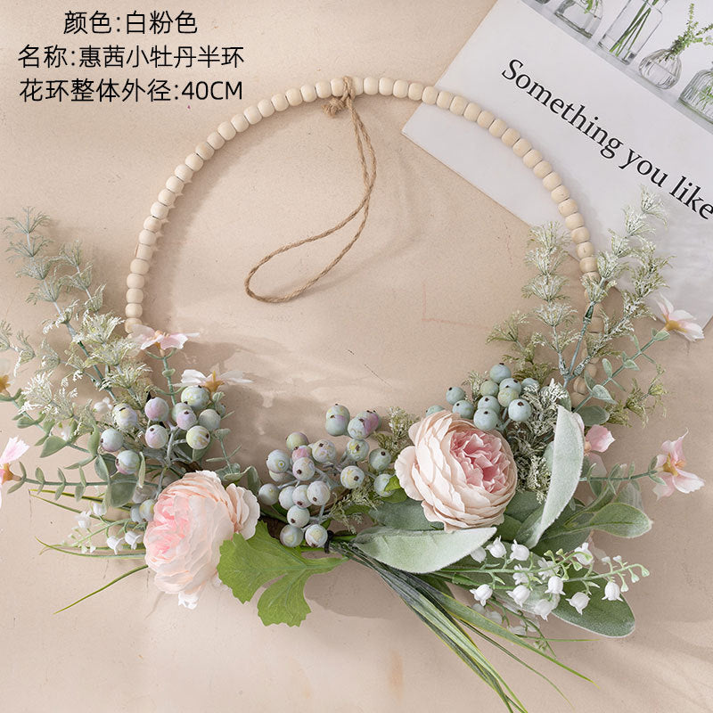 Stunning Huixi Xiao Mudan Half-Circle Faux Flower Bouquet - Elegant Home Decor Wall Art Design - Perfect for Weddings and Special Occasions - CF01294