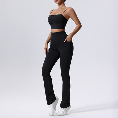 Women's Yoga Outfit Set Comfortable and Breathable Two Piece Fitness and Running Apparel with Supportive Sports Bra and Leggings