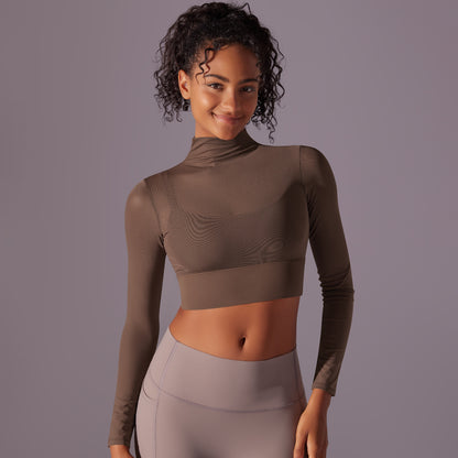 Women s Long Sleeve Yoga Top with Built in Bra and Quick Dry Mesh for Running and Fitness