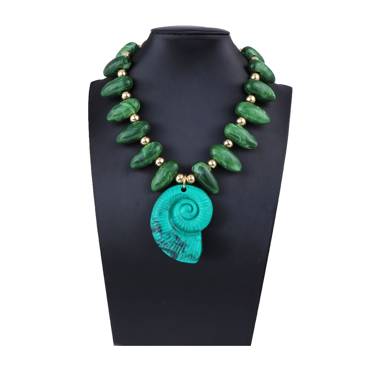 Exaggerated Ocean-Inspired Vacation Pendant Necklace with Colorful Beads and Shell Charm - Versatile, Luxurious, and Perfect for Every Occasion