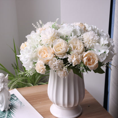 Elegant Faux Peony and Hydrangea Floral Decor - Realistic Carnation and Daisy Arrangements for Home, Parties, Weddings, and Table Settings