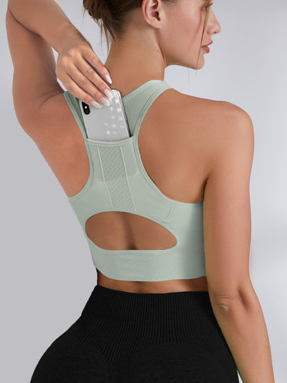 Sports Bra with Phone Pocket for Outdoor Activities Running Fitness and Cycling for Women