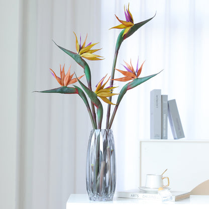 Vibrant Large Soft Rubber Feel Paradise Bird Faux Flower for Living Room, Entryway, and Home Décor – Stunning Long-Branch Design for Effortless Elegance