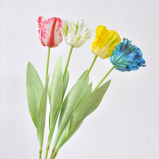 Vibrant Parrot Tulip Artificial Flowers for Home Décor - Perfect for Living Room Centerpieces, Photography Props & Lasting Floral Arrangements