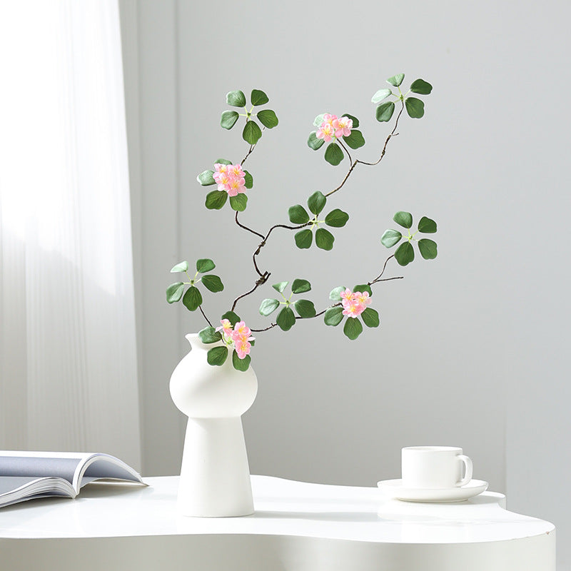 Modern Minimalist Zen-inspired Artificial Indoor Plant Décor with Flowering Lotus Leaves - Perfect for Home and Garden Landscape Design