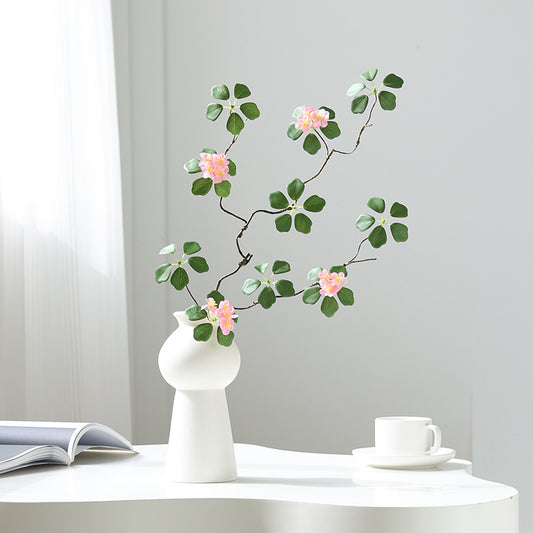 Modern Minimalist Zen-inspired Artificial Indoor Plant Décor with Flowering Lotus Leaves - Perfect for Home and Garden Landscape Design