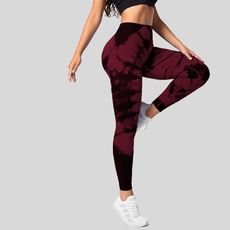 High Waisted Tie Dye Butt Lifting Leggings for Fat Burning for Yoga and Intense Workouts