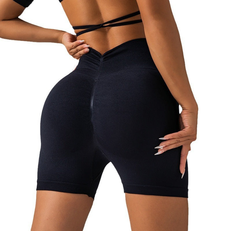 Seamless V Waist Peach Butt Shorts for Women High Waisted Yoga Pants for Outdoor Fitness Running and Active Lifestyles