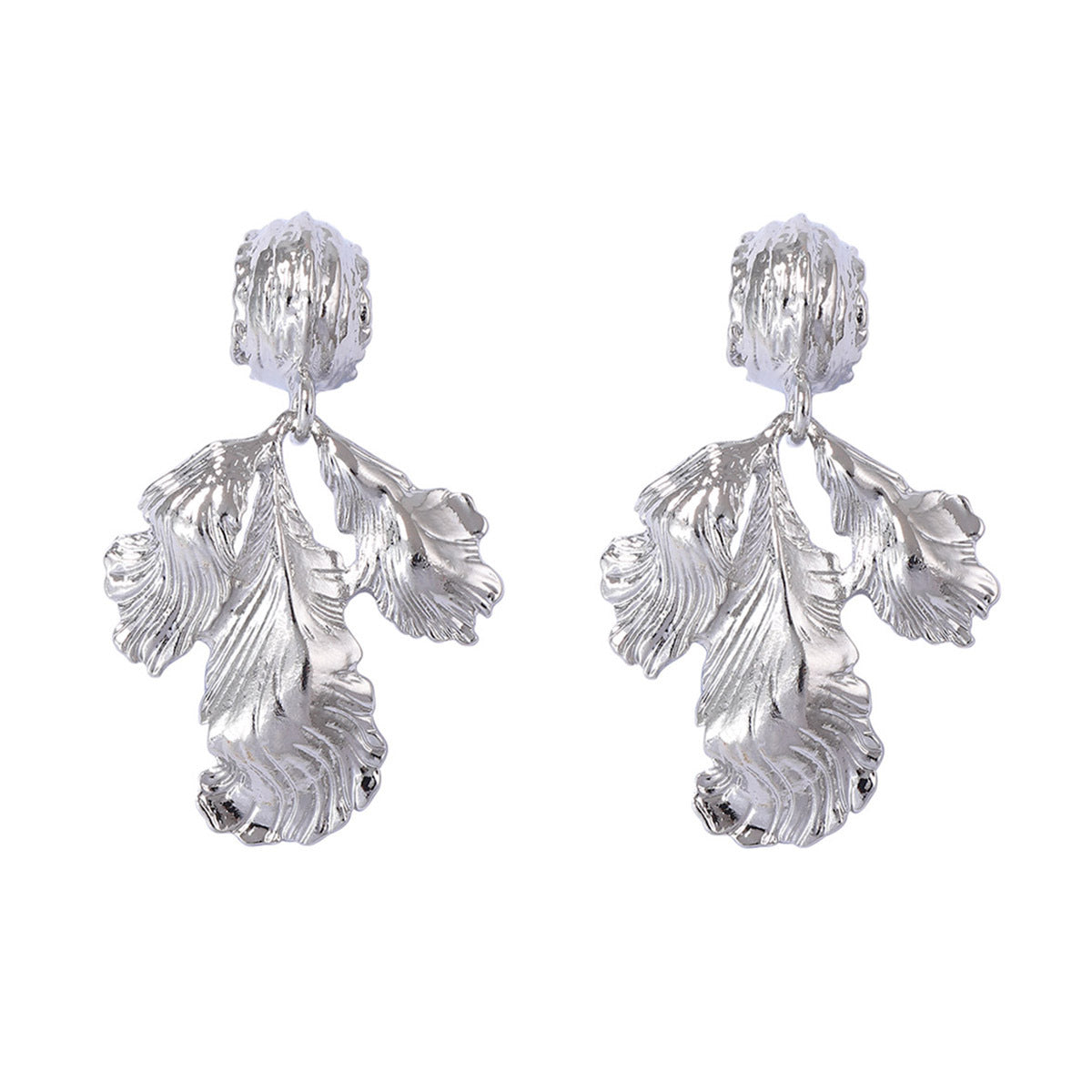 Exaggerated Vintage-Inspired Statement Alloy Ginkgo Leaf Drop Earrings - Chic and Luxurious for Modern Women