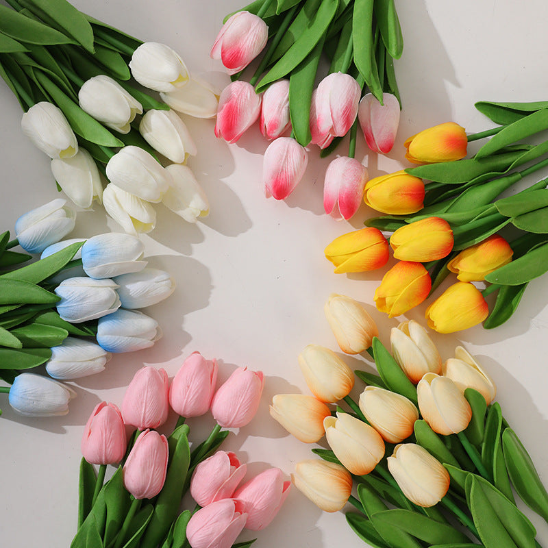 Touch Realistic Mini Tulip Faux Flowers – Perfect for Outdoor Decor, Stunning Photography Props, and Elegant Arrangements