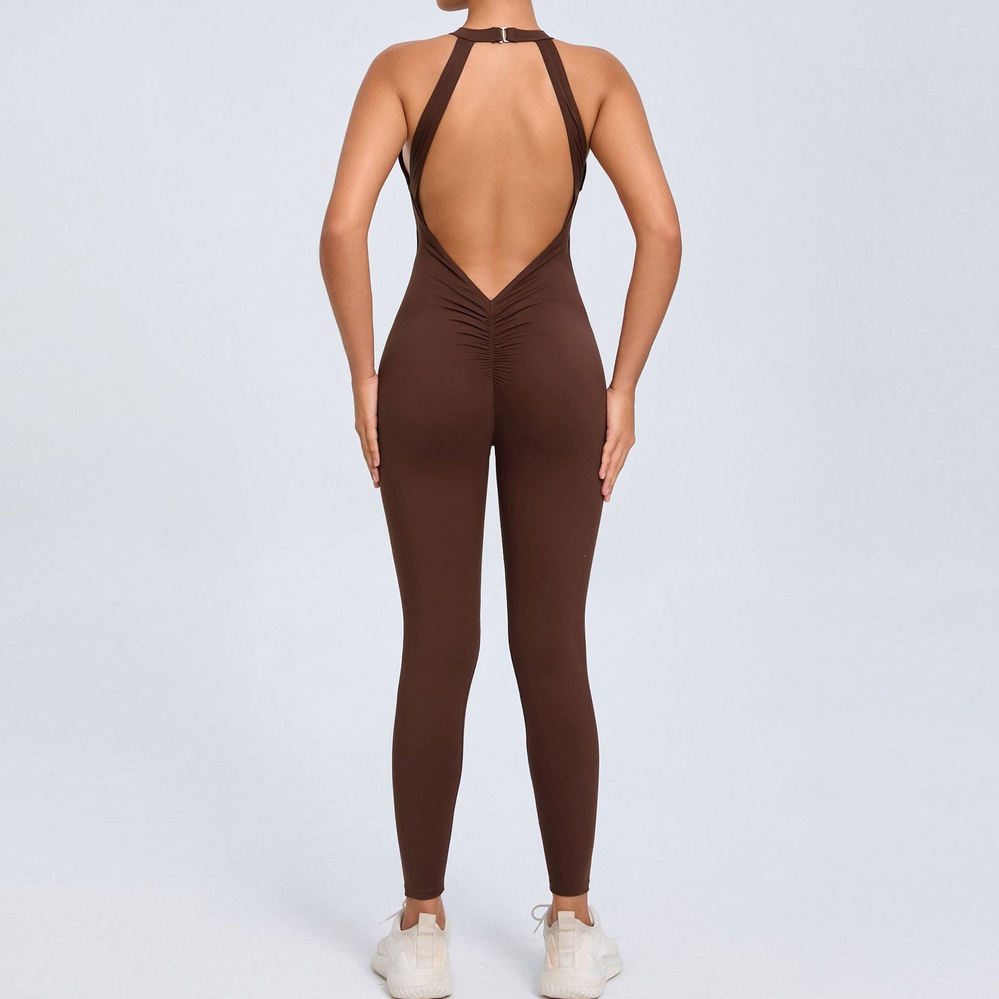 Women's Quick Dry Yoga Bodysuit Elastic Fitness Shaping Jumpsuit for Comfort and Flexibility