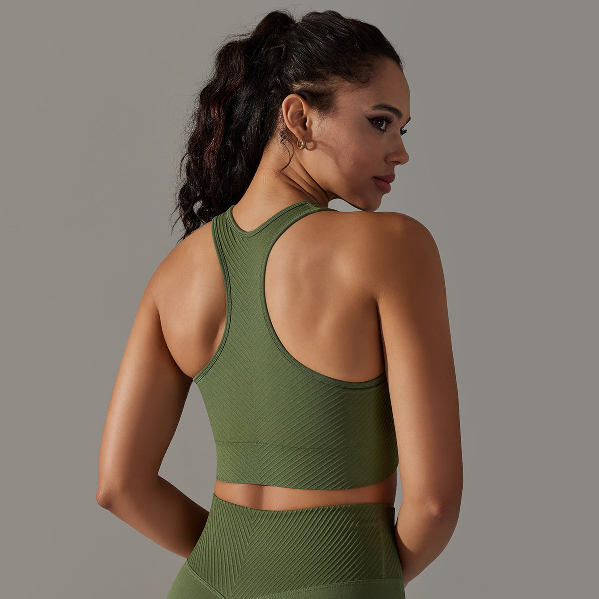 Seamless Knitted Jacquard Sports Yoga Gym Tank Top Ultra Stretch Supportive Shock Resistant and Beautifully Shaped Sports Bra for Optimal Performance