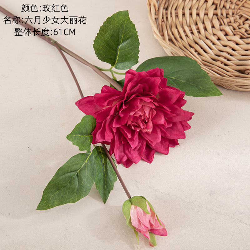 Realistic Single Stem Dahlia Artificial Flower - Perfect for Weddings, Home Decor, and Special Events | MW40356