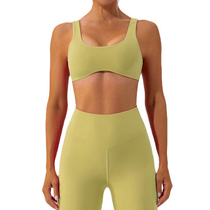 High Waisted Butt Lifting Yoga Set for Women Quick Dry Running and Fitness Apparel with Back Design