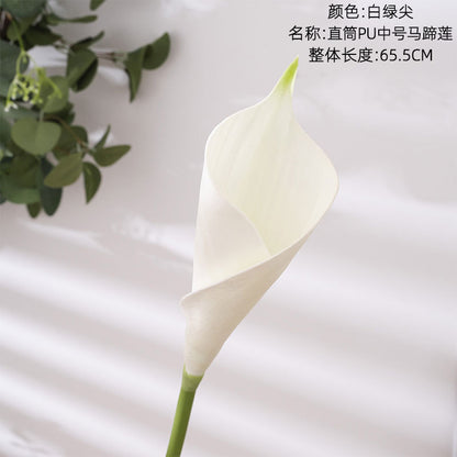 Stunning Green Plant Wedding Decor - Realistic Calla Lily Artificial Flowers for Ins-inspired Aesthetic - Perfect for Home Decor & Event Styling - Model MW01511Y