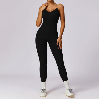 Seamless Back Yoga Bodysuit with Adjustable Straps for Dance Gym and Active Wear Elevate Your Workout with Style and Comfort