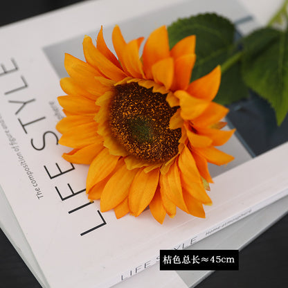 Realistic Single Stem Sunflower - Perfect Home Décor Accent for Living Rooms, Weddings, and Event Decorations - Beautiful Artificial Flower Arrangement