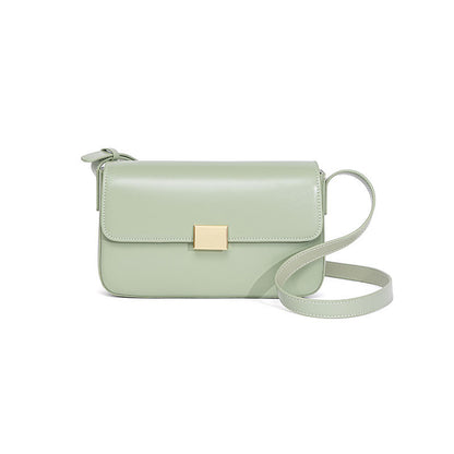 Elegant Candy Colored Luxury Women's Leather Shoulder Bag Versatile Small Square Crossbody Purse for Every Occasion