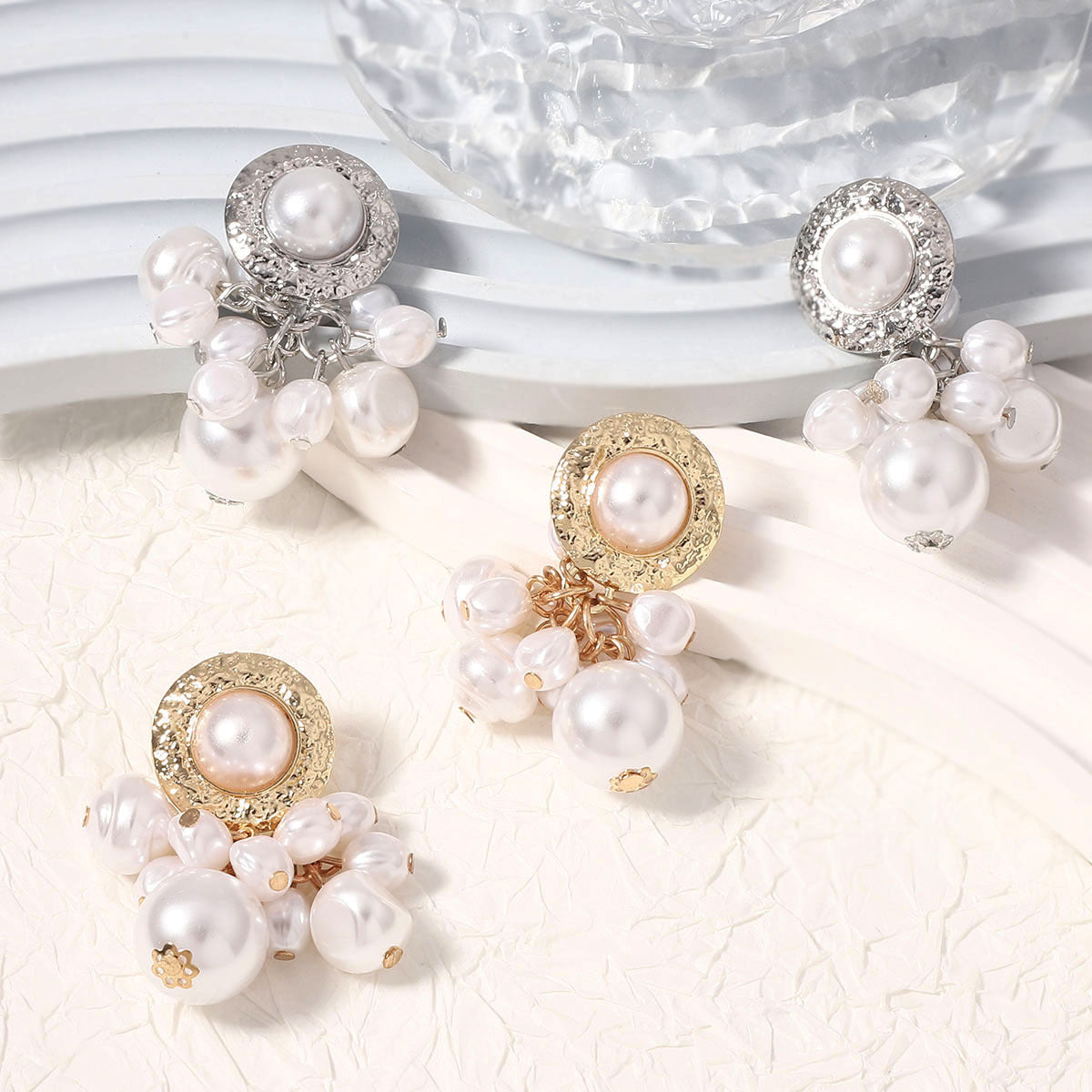 Chic Minimalist Irregular Pearl Tassel Earrings for Women - Unique Design for a Stylish Look