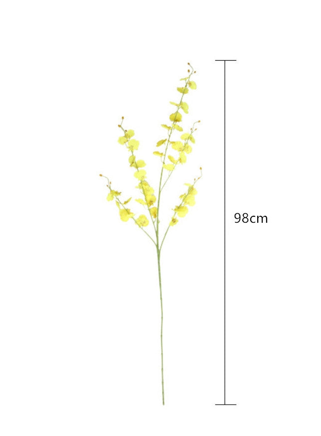 Handcrafted Yellow Dancing Orchid Artificial Flowers - Exquisite Phalaenopsis Floral Decorations for Dining Table and Bedroom Ambiance