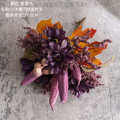 Realistic Artificial Okra Flower Bouquet - Stylish Home Decor for Weddings & Celebrations - CL62002