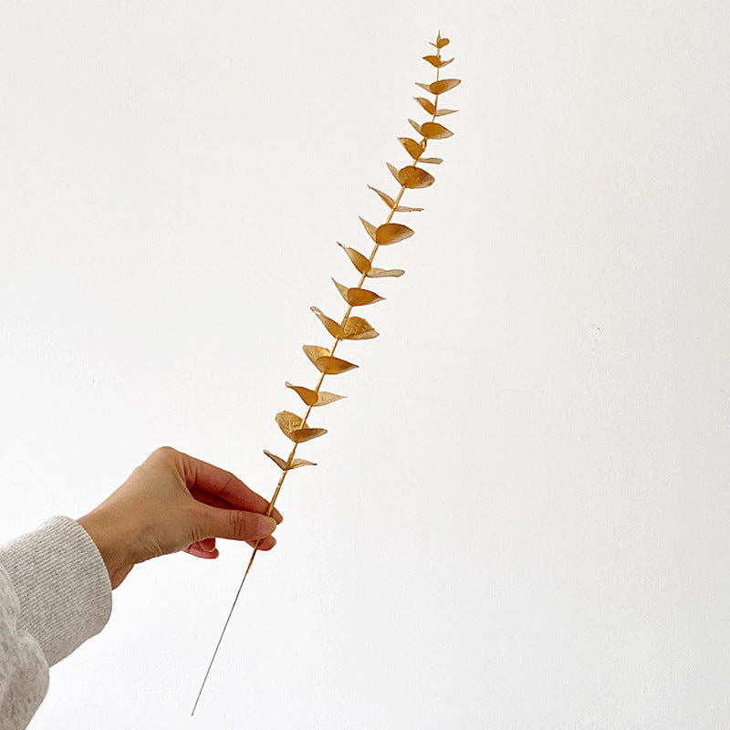 DIY Door Hanging Accessory Set - Short Gold Faux Flower Arrangement with Eucalyptus, Ginkgo Leaves, and Prosperity Fruit for Elegant Home Décor