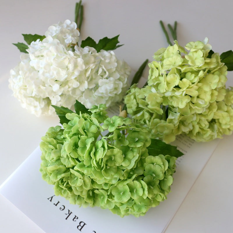 Luxurious 3D Textured Floral Bouquet - Realistic Fake Hydrangea Flowers for Stunning Wedding Arrangements and Home Decor