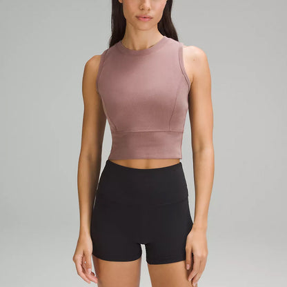 Women s Crop Yoga Top with Built In Bra Lightweight Sleeveless Running and Fitness Tank for Comfort and Style