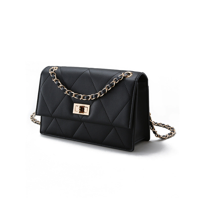 Genuine Leather Vintage Inspired Korean Chic Quilted Chain Shoulder Bag for Women Crossbody Purse with Luxurious Appeal