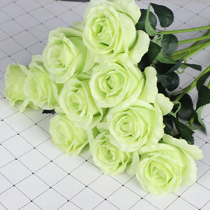 Realistic Gradient Silk Rose Flower Stem - Perfect for Weddings, Home Decoration, and Stylish Floral Arrangements