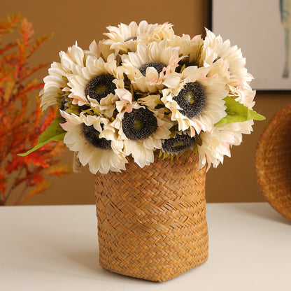 Artificial Sunflower Field Home Decor – Lifelike Faux Sunflower Bouquet for Weddings, Photography, and Rustic Style Interiors