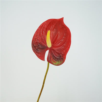 Vibrant Realistic Fake Red Anthuriums - Perfect for Home Décor, Wedding Decorations, Photography Props, and Desktop Display