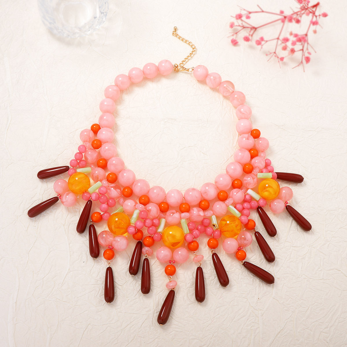 Stylish Creative Beaded Tassel Pendant Necklace for Women – Unique Boho Jewelry Gift for Every Occasion