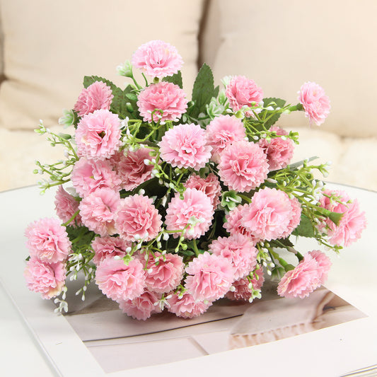 20  Artificial Flower Bouquets – Delicate Hydrangeas and Carnations for Elegant Wedding and Home Decor, Perfect for Soft Furnishings and Interior Design