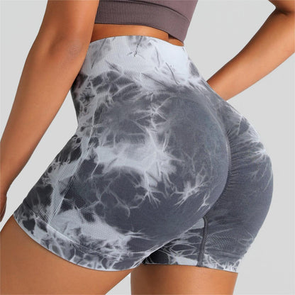 Women's Outdoor Fitness Shorts for Peach Butt Tie Dye Yoga Shorts High Elastic Quick Dry and ly Tight for Active Movement