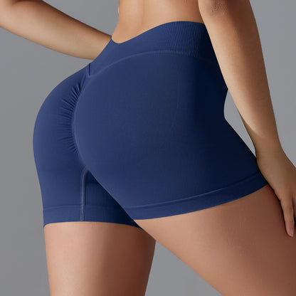 Seamless High Waisted Butt Lifting Yoga Shorts Breathable Peach Shaped Compression Workout Shorts for Running and Fitness