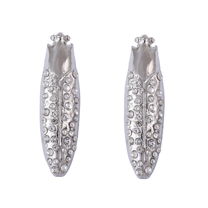 Chic Minimalist Alloy Insect-Themed Ear Studs for Women | Sparkling Micro-Set Zirconia | Unique Design for Effortless Elegance