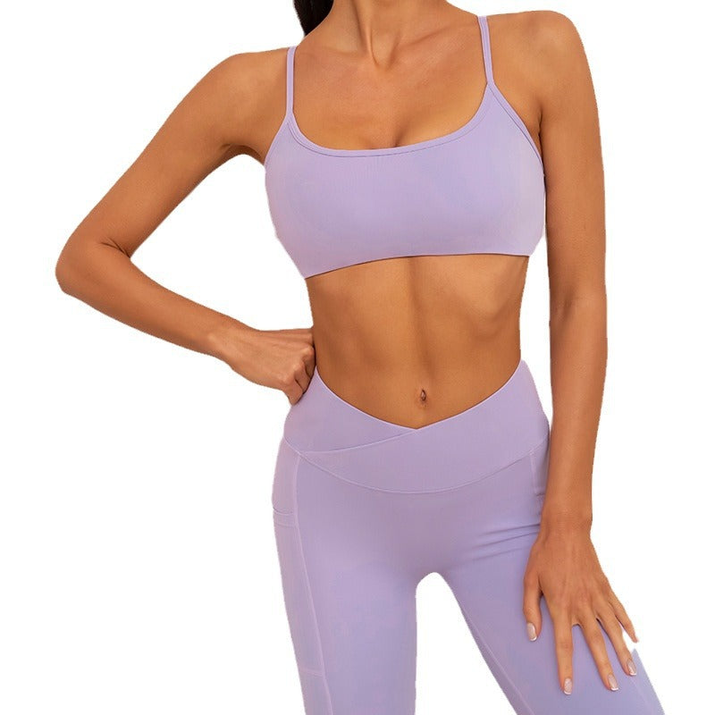 Women's Crossback Yoga Bra and Leggings Set Comfortable and Supportive Activewear for Yoga Pilates and Fitness