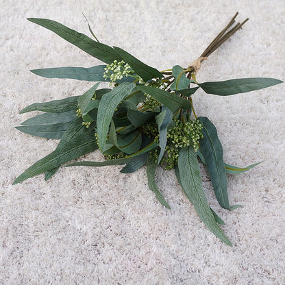 Stunning Eucalyptus Faux Floral Arrangement with Long Gum Leaves and Decorative Berries - 5 Stems for Beautiful Home Decor and Stylish Accents