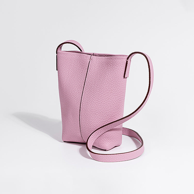 Minimalist Genuine Leather Crossbody Phone Bag for Women Compact Versatile and Mini Purse for Everyday Use