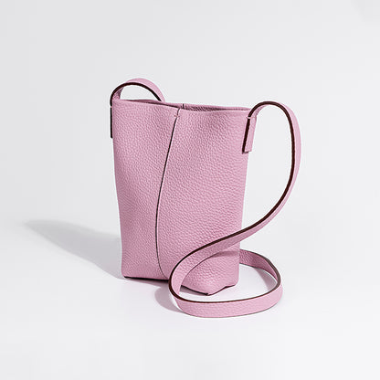 Minimalist Genuine Leather Crossbody Phone Bag for Women Compact Versatile and Mini Purse for Everyday Use