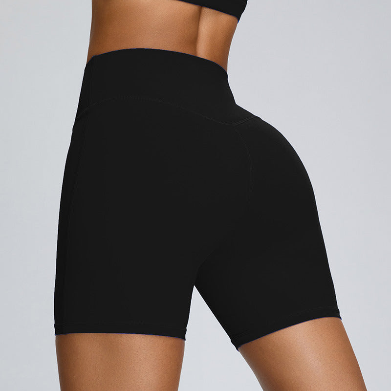 High Waisted Summer Yoga Shorts for Women Flattering V Curve Design Tummy Control for Running Cycling and Fitness Workouts