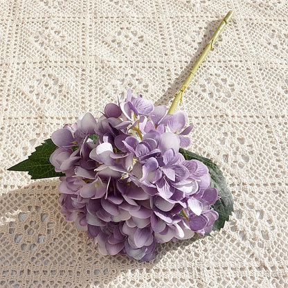 Realistic Short-Stemmed Hydrangea Sofia in Purple - Perfect Faux Floral Arrangement for Home Décor, Wedding Celebrations, and Photography Props