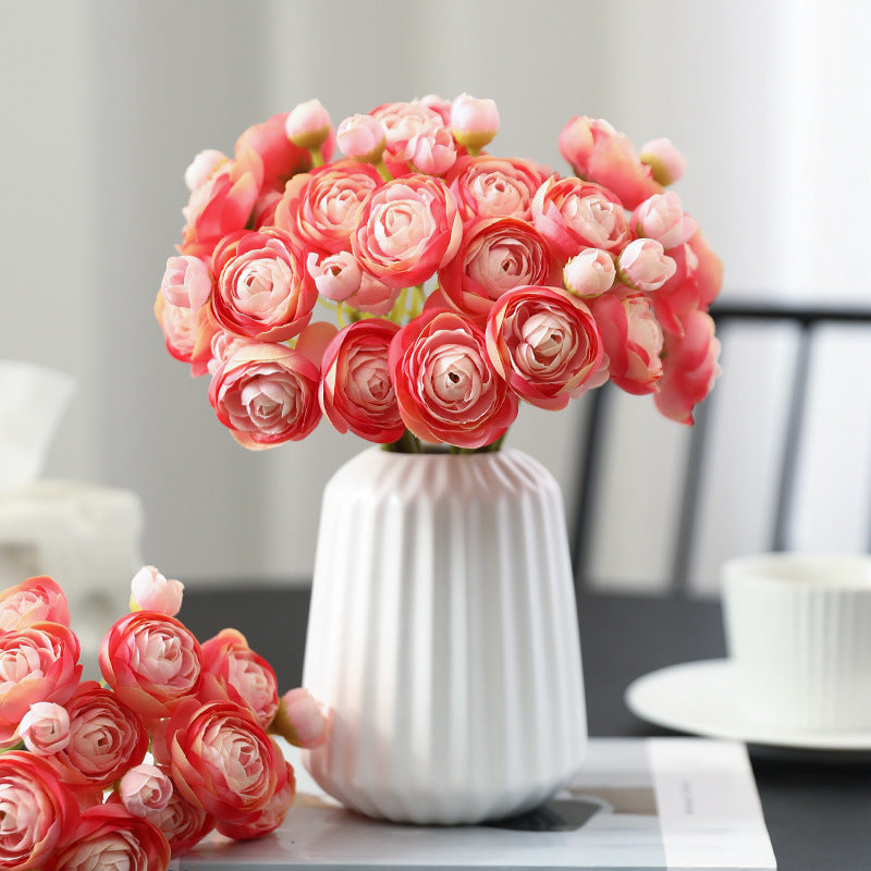 Realistic Miniature Camellia Silk Flowers – Fresh, Chic Floral Arrangement for Dining Tables and Living Rooms | Stunning Faux Lotus Bloom Decor