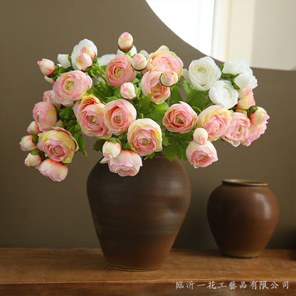 Stunning Realistic Faux Tea Rose Bouquet - Modern Minimalist Decorative Artificial Flowers for Home Décor and Photography Props