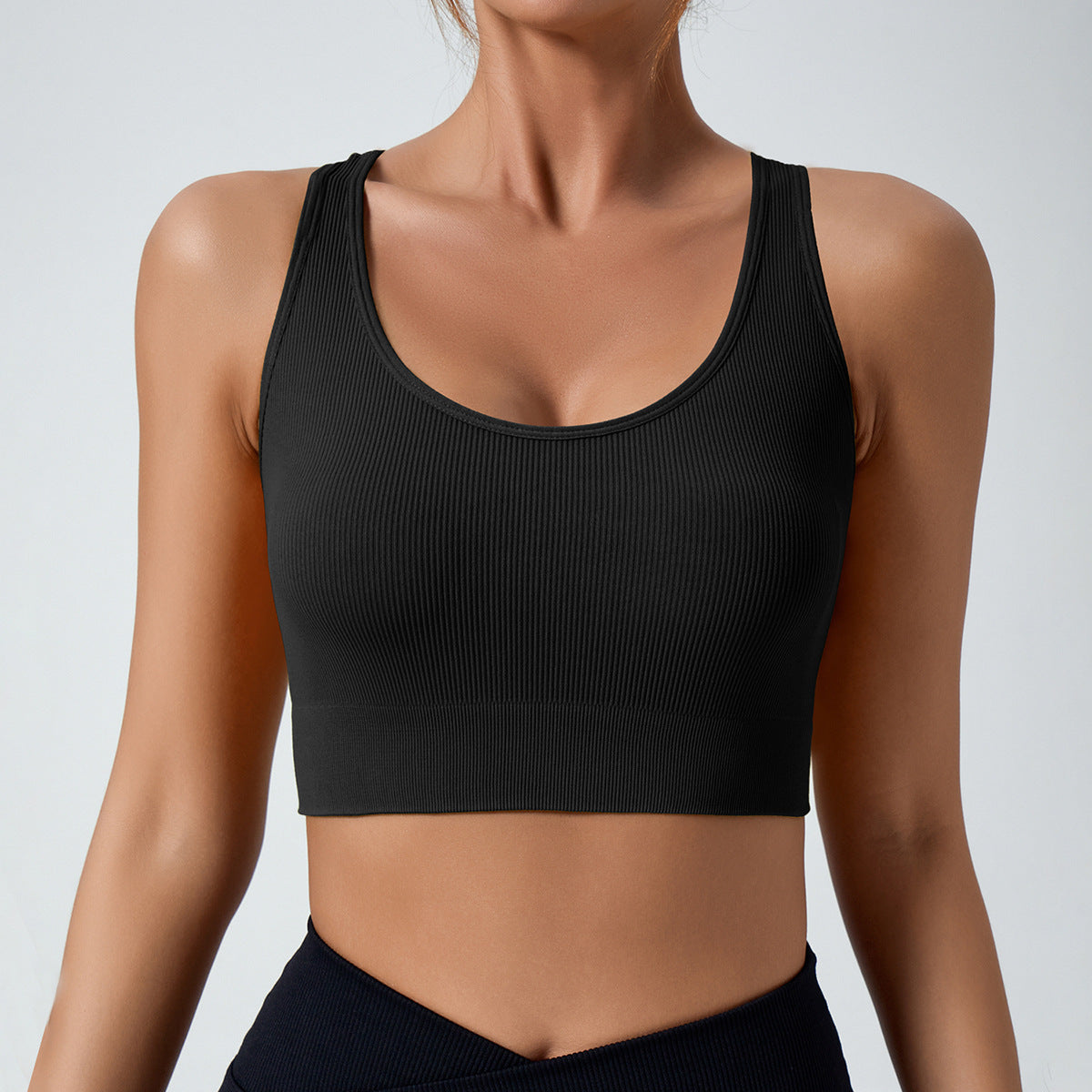 Seamless Ribbed Sports Bra and Yoga Top for Women Support for Running Gym Workouts and Everyday Fitness Quick Dry Shock Absorbent and