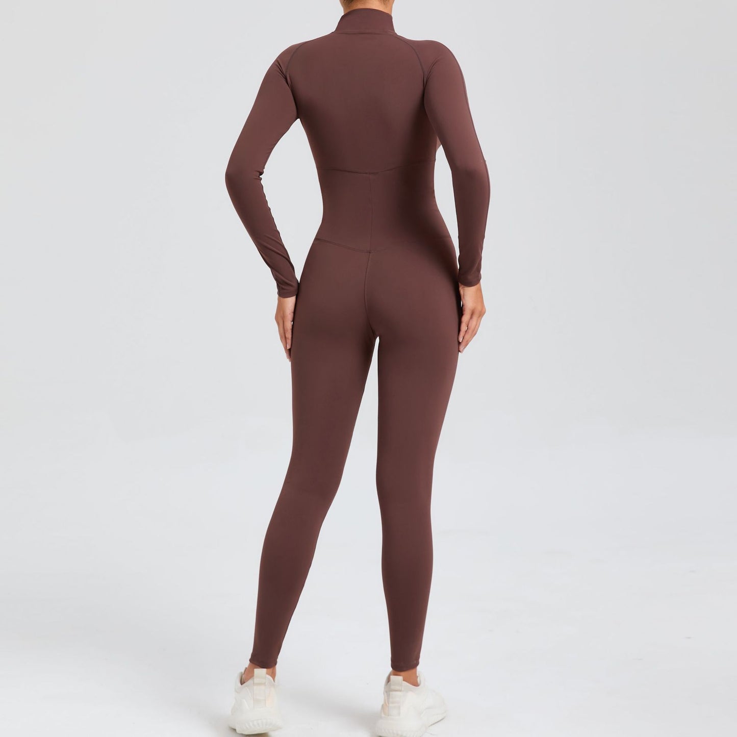 High Strength Compression Zipper Long Sleeve Yoga Bodysuit with Tummy Control for Intense Fitness Workouts